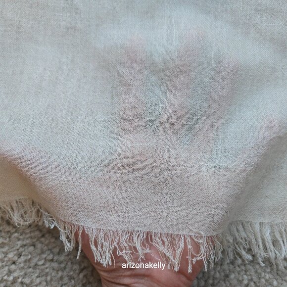 NWOT Silk & Cashmere Gradient Wrap Scarf Ombre Brown to Natural - Picture 8 of 10